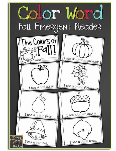 The Colors Of Fall Free Emergent Reader Fall Kindergarten Fall