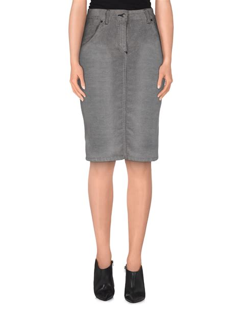 Richmond Denim Knee Length Skirt In Gray Grey Lyst