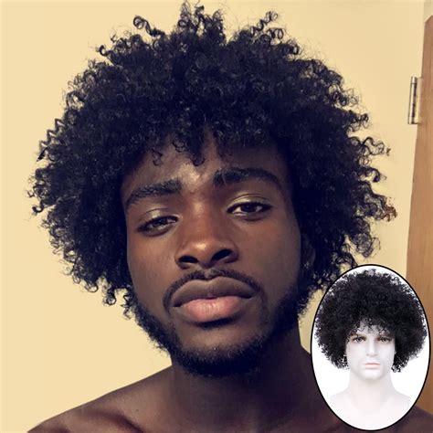 buy becus 8inch afro wig for black men short kinky curly 100 human hair wigs for black men