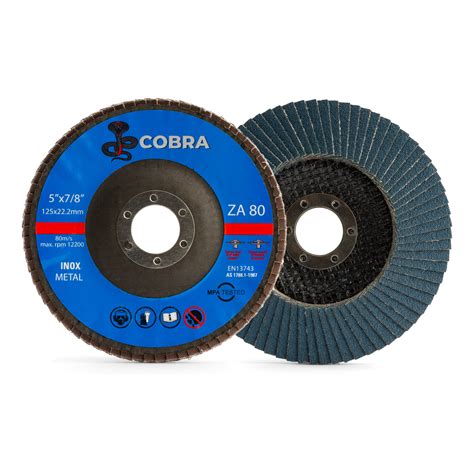 Cobra 5 125mm Abrasive Flap Disc 80 Grit 10 Pack Metal Sanding