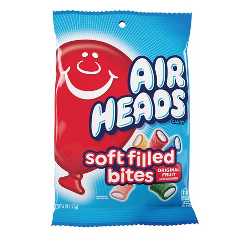 Airheads Soft Filled Bites 6 Oz Peg Bag Nassau Candy