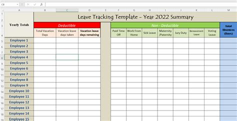 Excel Vacation Schedule Template