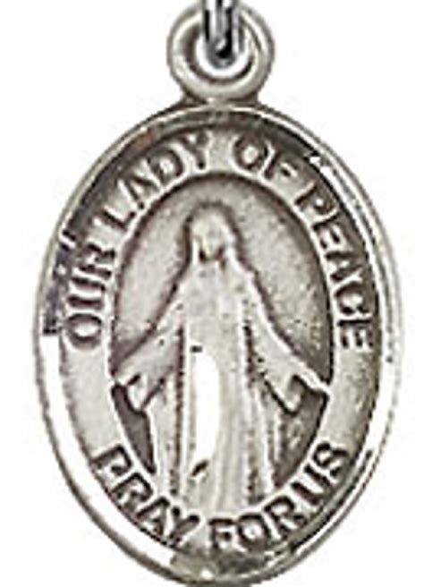 Our Lady Of Peace 50 Oval Sterling Silver Side Medal Sisters Of