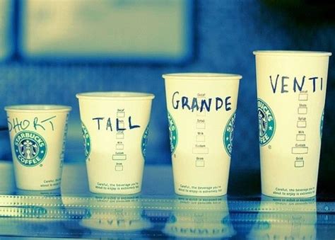 starbucks coffee cup sizes