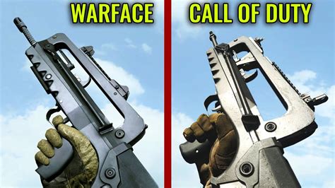Call Of Duty Modern Warfare 2019 Vs Warface Weapons Comparison Youtube