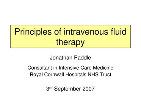 Ppt Principles Of Intravenous Fluid Therapy Powerpoint Presentation