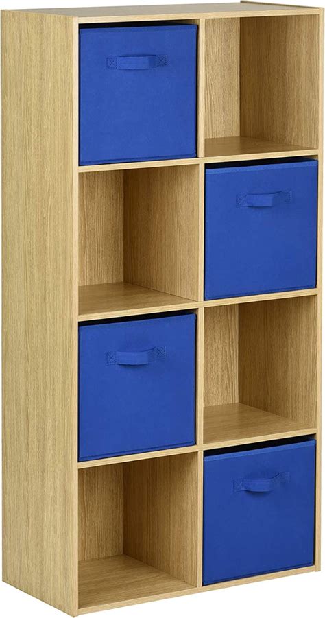 Hartleys Oak 8 Cube Shelving Unit And 4 Handled Box Drawers Choice Of