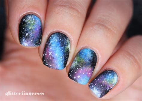 Nail Art Matte Galaxy Glitterfingersss In English