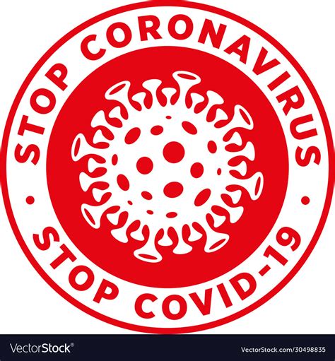 Stop Coronavirus Covid19 Signage Or Sticker Vector Image