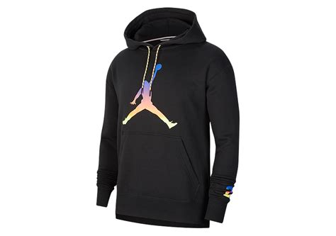Nike Air Jordan Sport Dna Multicolor Hbr Fleece Pullover Hoodie Black