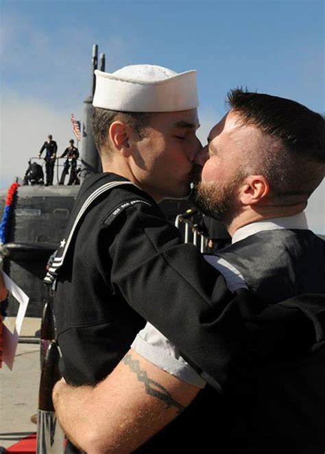 Gay Male Couples First Kiss Makes Navy History Nbc News