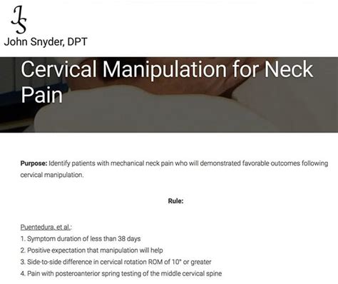 Clinical Prediction Rules For Back And Spinal Pain Syndromes