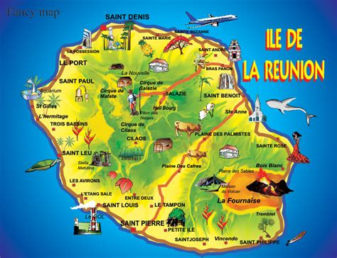 La Réunion Carte Touristique • Voyages Cartes