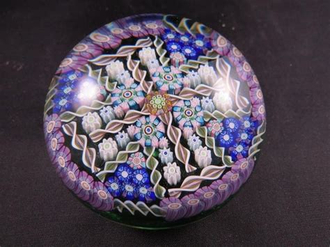 Beautiful Signed Art Glass Paperweight Millefiori 3 25 Who Did This Description There Is A