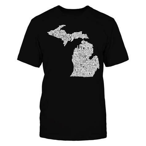 Michigan By Words Map T Shirt Shirts T Shirt Cotton Long Sleeve Shirt