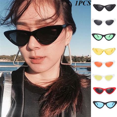 Satın Alın Cat Eye Sunglasses Women Small Triangle Eyeglasses Vintage Stylish Uv400 Joom