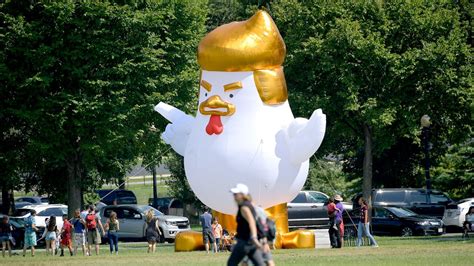 Inflatable Chicken With Donald Trump Hair Pops Up Near White House