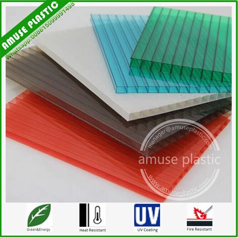 Lexan Polycarbonate Roofing Twin Wall Hollow Sheet 10mm Polycarbonate Greenhouse Sheeting