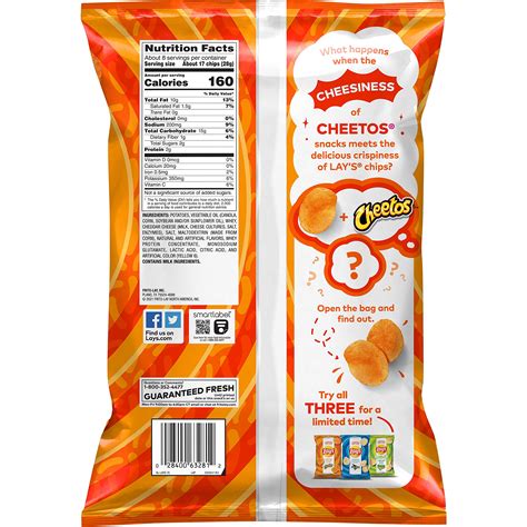 Lay S Cheetos Cheese Flavored Potato Chips Ranch Oz Buy Online