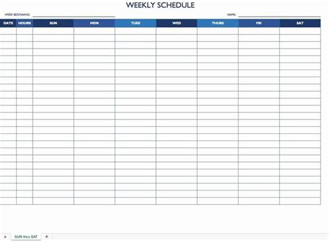 Weekly Schedule Templates Excel Luxury Free Work Schedule Templates For