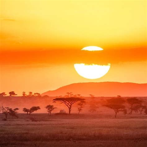 A Famous African Sunset In The Serengeti By Anthonysodd