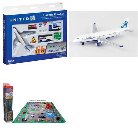 Toy Airplane Playset Airport Playmat With Two 55 Diecast Model