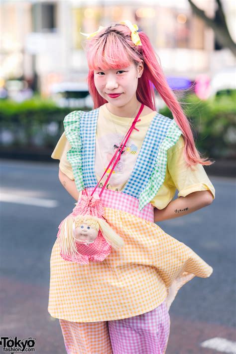 Pastel Gingham Handmade Harajuku Street Fashion W Hair Bows Hello