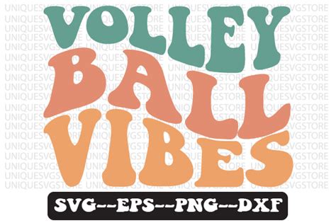 Volleyball Vibes Retro Wavy Svg Design Illustration Par Uniquesvgstore