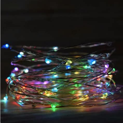 10pcs 5m 50leds Battery Powered Outdoor Timer Led Silver Color Copper Wire Fairy String Lights