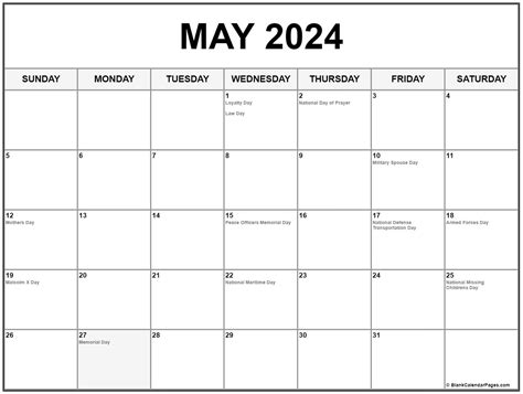 May 2024 Holidays National Day Calendar Elana Harmony