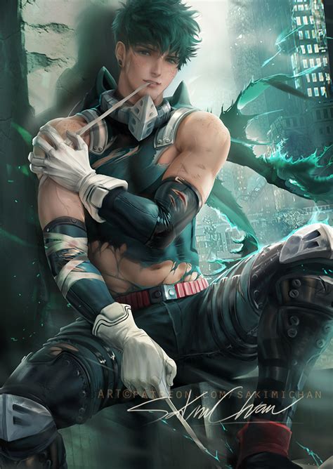Who i still think is a bottom. Deku aged up by sakimichan on DeviantArt