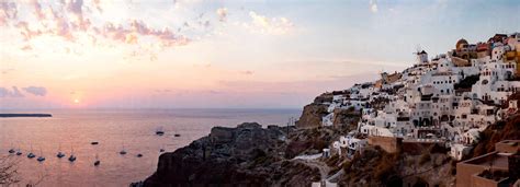 Die Malerische Stadt Oia Santorin Thira Kykladen Griechische