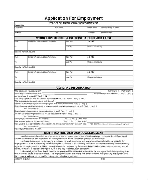Maybe you would like to learn more about one of these? FREE 7+ Employment Application Form Samples in PDF