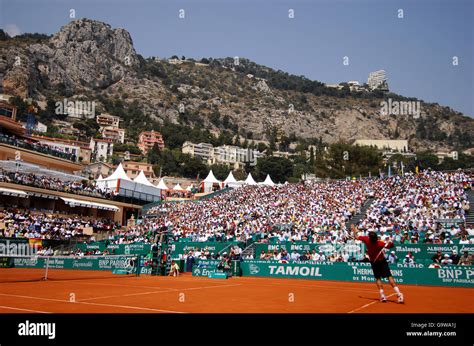 Switzerlands Roger Federer Serves At The Monte Carlo Country Club Hi
