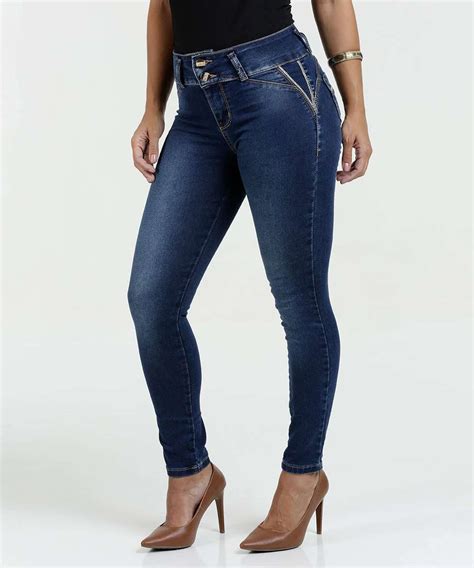 Calça Feminina Jeans Skinny Modela Bumbum Sawary Marisa