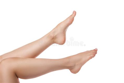 Shapely Female Legs Isolation On A White Background Stock Image