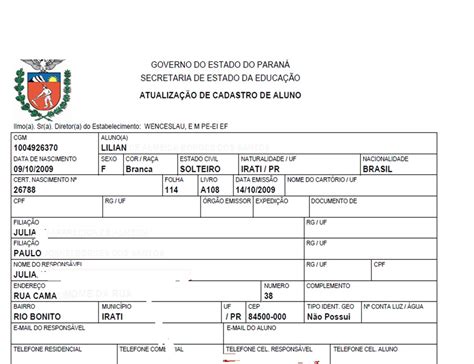 Apmf Escola Mun Padre Wenceslau Atualiza O Cadastral Dicas De Preenchimento