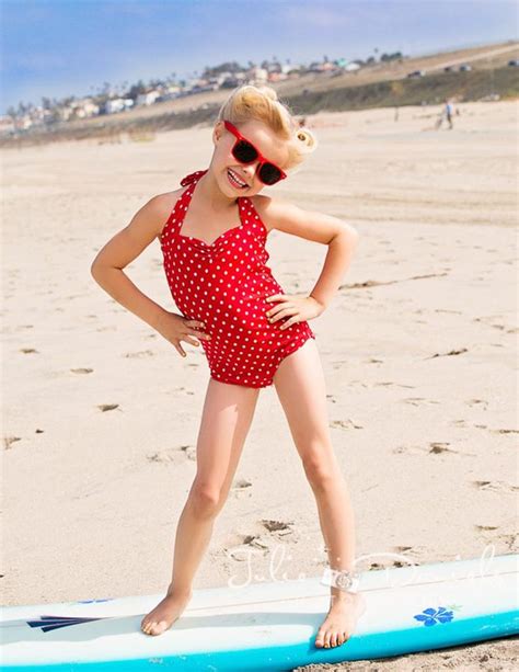 Red Dolly Red And White Polka Dot Retro One Piece Girls Vintage