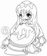 Chibi Yampuff Girl Coloring Pages Chibis Pancake Commission sketch template