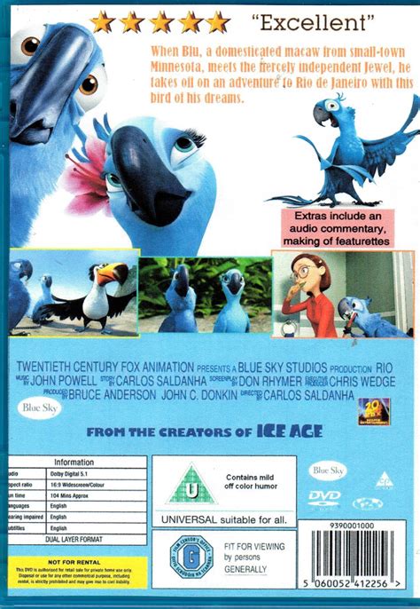 RIO DVD A Twentieth Century Fox Blue Sky Studio Animation