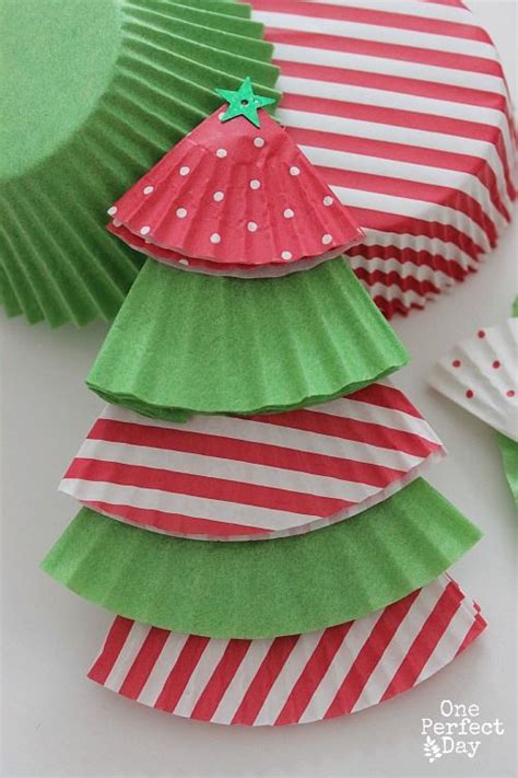 Cupcake Liner Trees Craft Idea Christmas Pinterest Cupcake Liners