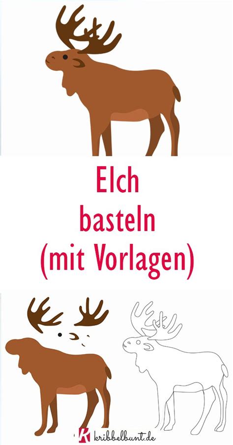 17 frisch waldtiere zum ausdrucken sammlung mlascc org. Elch Vorlage in 2020 | Elche basteln, Basteln mit kindern winter, Basteln