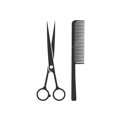 Vector Illustration Of A Flat Design Icon Featuring Scissors And Comb
