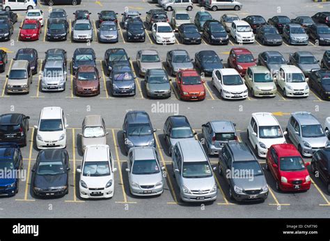 Full Carpark Or Parking Lot With Rows Of Cars Stock Photo Alamy