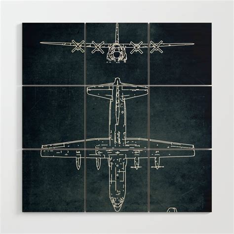Lockheed C 130 Hercules First Flight 1954 Wood Wall Art By Xavier