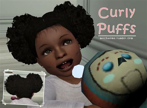 Mochasims Curly Puffs Sims 4 Toddler Sims Baby Sims Hair