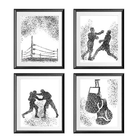 Set Of 4 Personalised Boxing Prints Boxing Wall Art Boxing Etsy