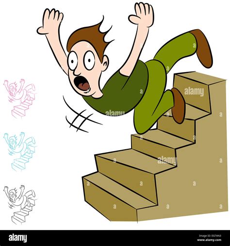 Una Imagen De Un Hombre Se Cae De Las Escaleras Fotografía De Stock Alamy
