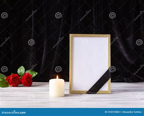 The Concept Of Remembrance Funerals And Condolences Photo Frame With