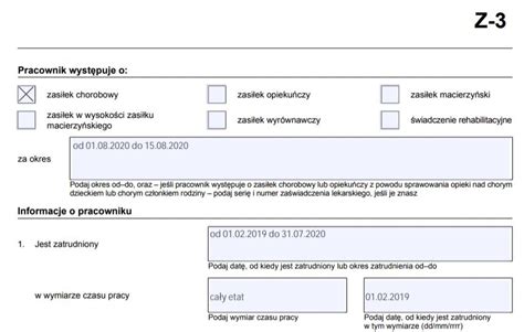 Zaświadczenie Z 3 Jest Wnioskiem O Zasiłek Chorobowy Za Okres Po